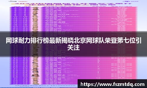 网球耐力排行榜最新揭晓北京网球队荣登第七位引关注